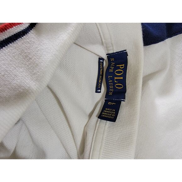 Ralph Lauren Custom Slim Fit Men's Big Pony White Polo Shirt - Large - Picture 3 of 6